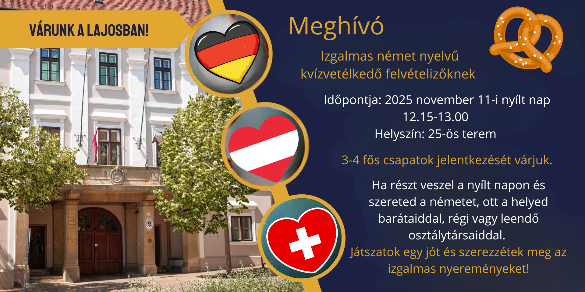 Német nyelvű kvízvetélkedő felvételizőknek