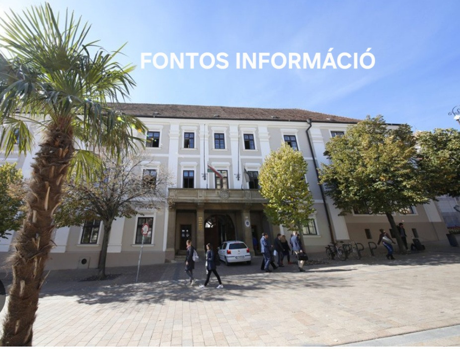 FONTOS INFORMÁCIÓ