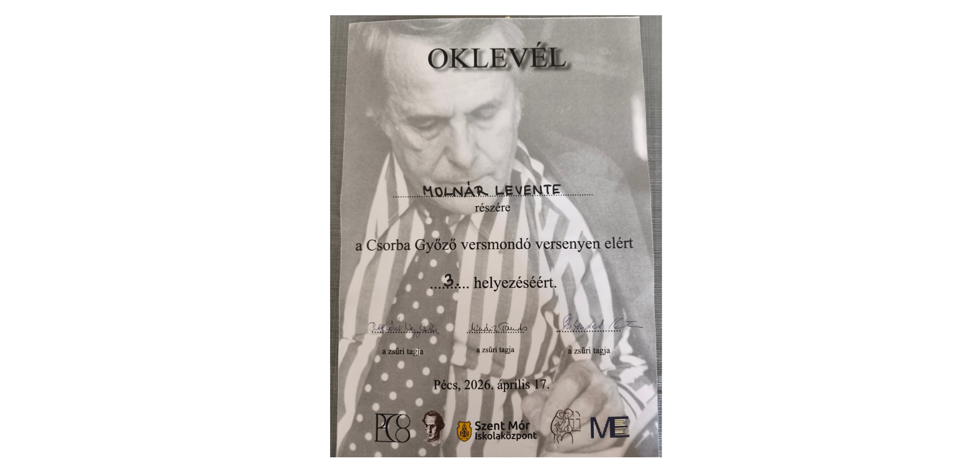 Újabb kiváló eredmény versmondásban